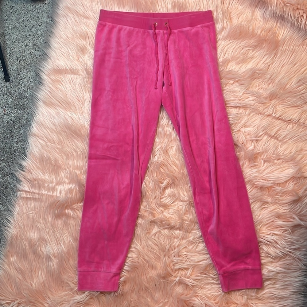 Juicy Couture Woman’s Pink Velour Y2K Joggers Size Small - Picture 2 of 7